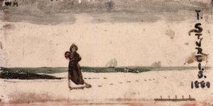 Strandscène, 1880 door Winslow Homer